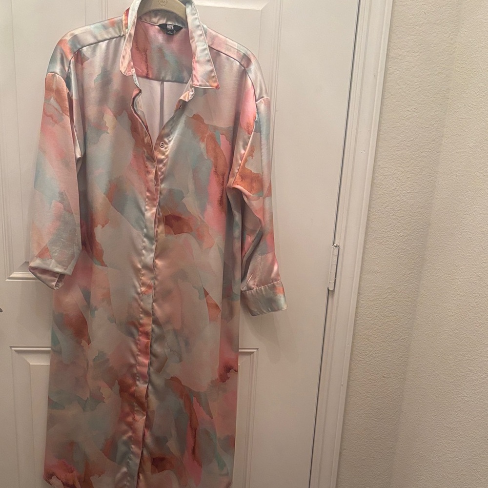 Frye Pink and Teal Green Patterned Garment